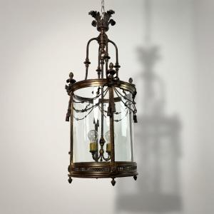 Monumentale lanterne de vestibule en bronze de style Louis XVI - XIXe siècle, Napoléon III