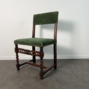 Chaise d'appoint de style cromwellien Charles II, Haute Époque, noyer, Angleterre XVIIe siècle