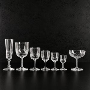 Baccarat, service de 60 verres en cristal taillé, modèle Richelieu, avant 1936