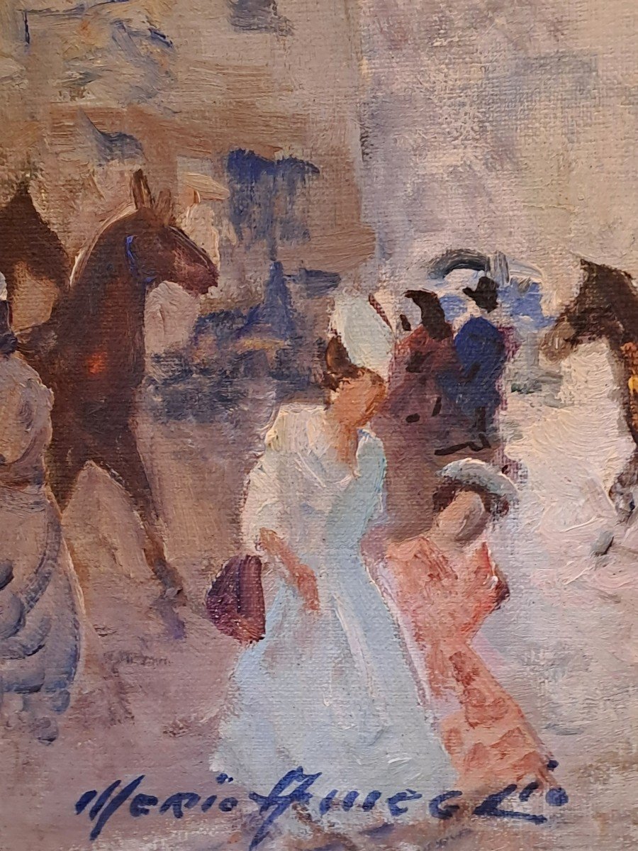 Mério AMEGLIO (1897-1970), Huile sur Toile, Paris Boulevard des Capucines-photo-3