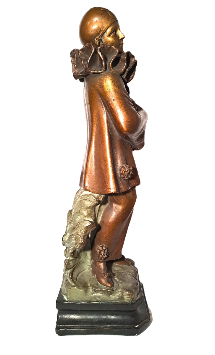 Adolfo Cipriani, Serenade, Pierrot Sculpture With Mandolin-photo-6
