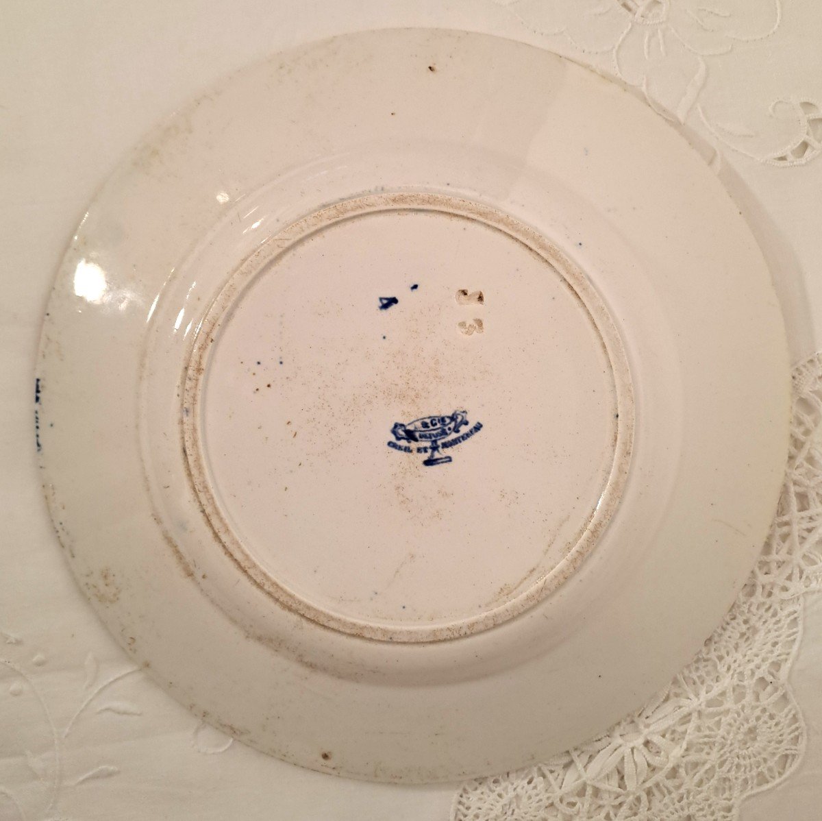 Rare Pair Of Creil And Montereau Plates, Pagoda Model, Late 19th Century-photo-2
