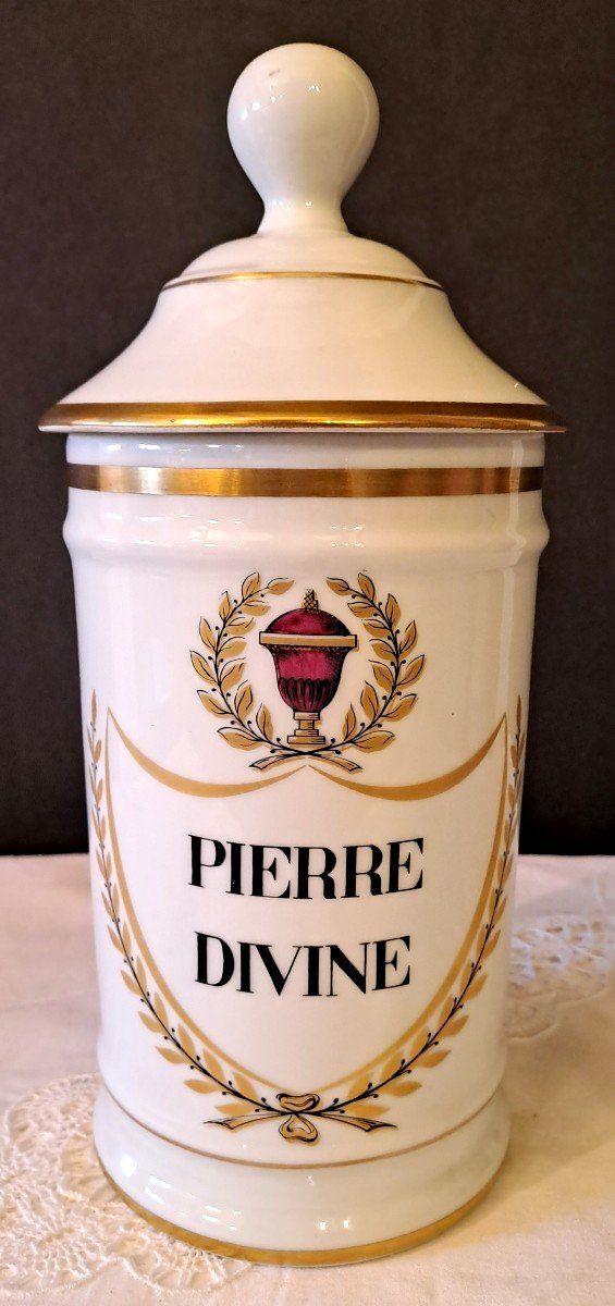 Limoges Porcelain Pharmacy Jars, 20th Century-photo-3