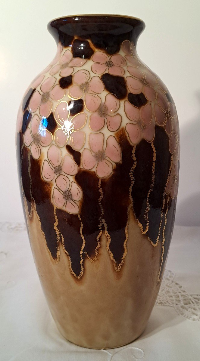 Vase Camille Tharaud, Porcelaine de Limoges émaillée, Art Déco-photo-2
