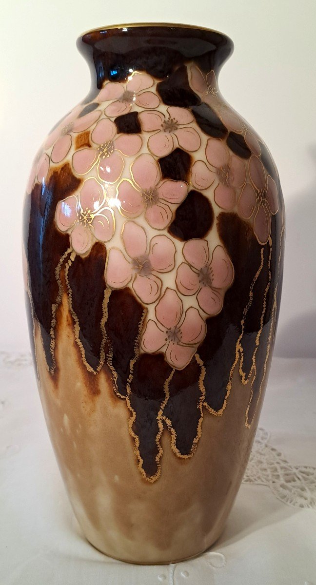 Vase Camille Tharaud, Porcelaine de Limoges émaillée, Art Déco-photo-4