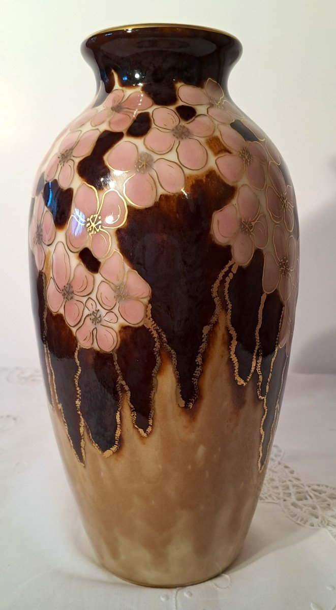 Vase Camille Tharaud, Porcelaine de Limoges émaillée, Art Déco-photo-1