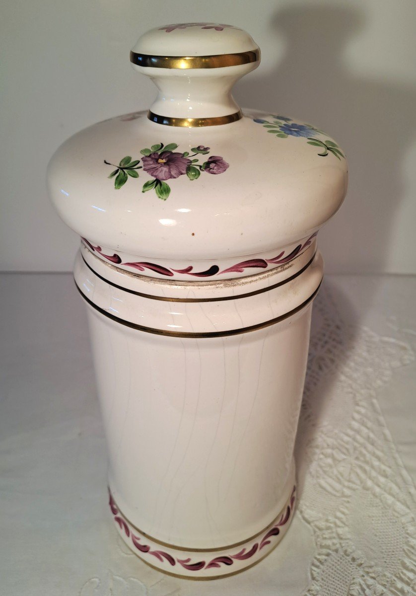 Apothecary's Pot In Hand-painted Earthenware, 19th Century-photo-4