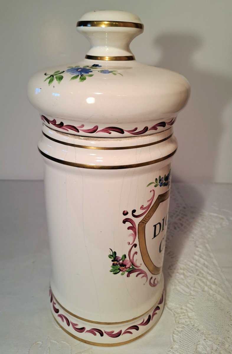 Apothecary's Pot In Hand-painted Earthenware, 19th Century-photo-1