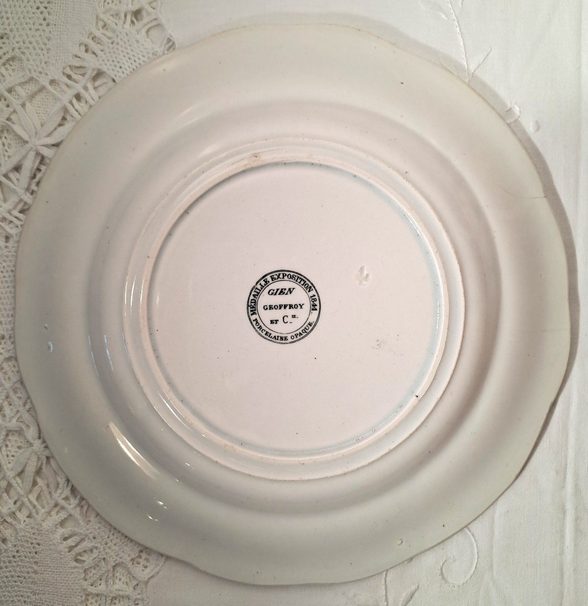 Rare Series Of 11 Opaque Porcelain Plates From Gien, The Patron Saints, Mid-19th Century-photo-1