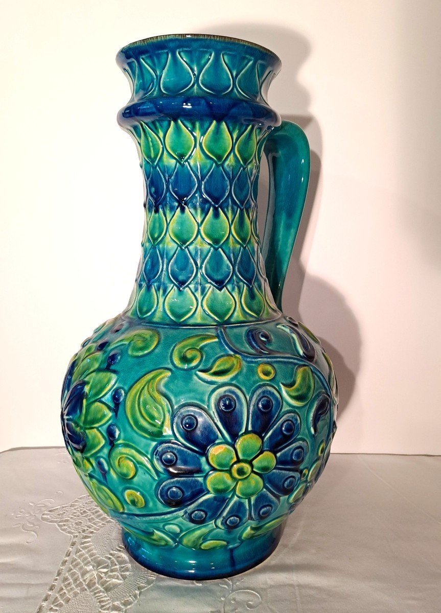 Large Ceramic Vase With Handle West Germany - Bay Keramik (model N°87-50), 20th Century-photo-4