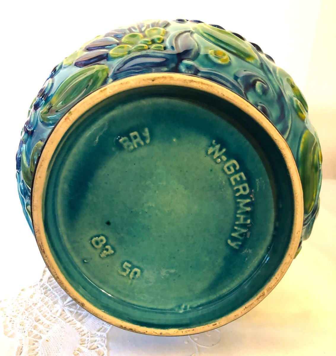 Large Ceramic Vase With Handle West Germany - Bay Keramik (model N°87-50), 20th Century-photo-6