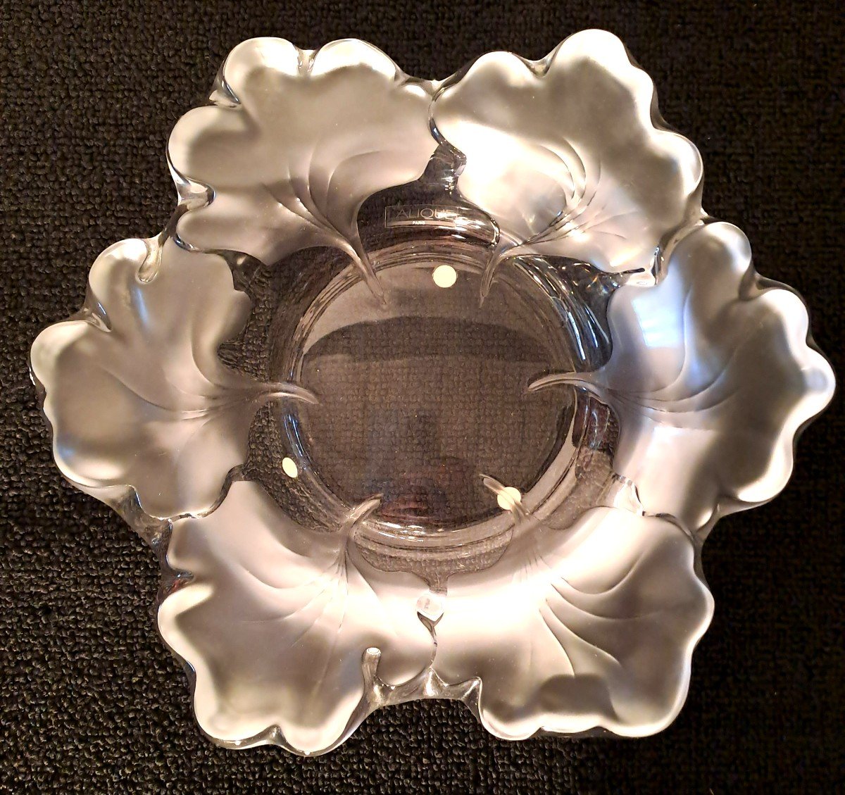 Lalique, Large Coupe en Cristal à Décor de Fleur, Modèle Capucine ou Nasturtia, XXème-photo-2