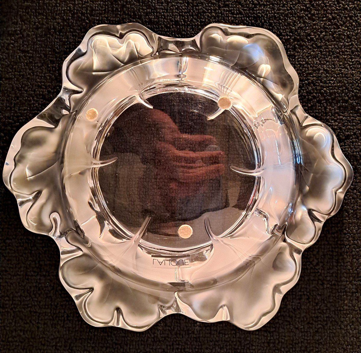 Lalique, Large Coupe en Cristal à Décor de Fleur, Modèle Capucine ou Nasturtia, XXème-photo-4
