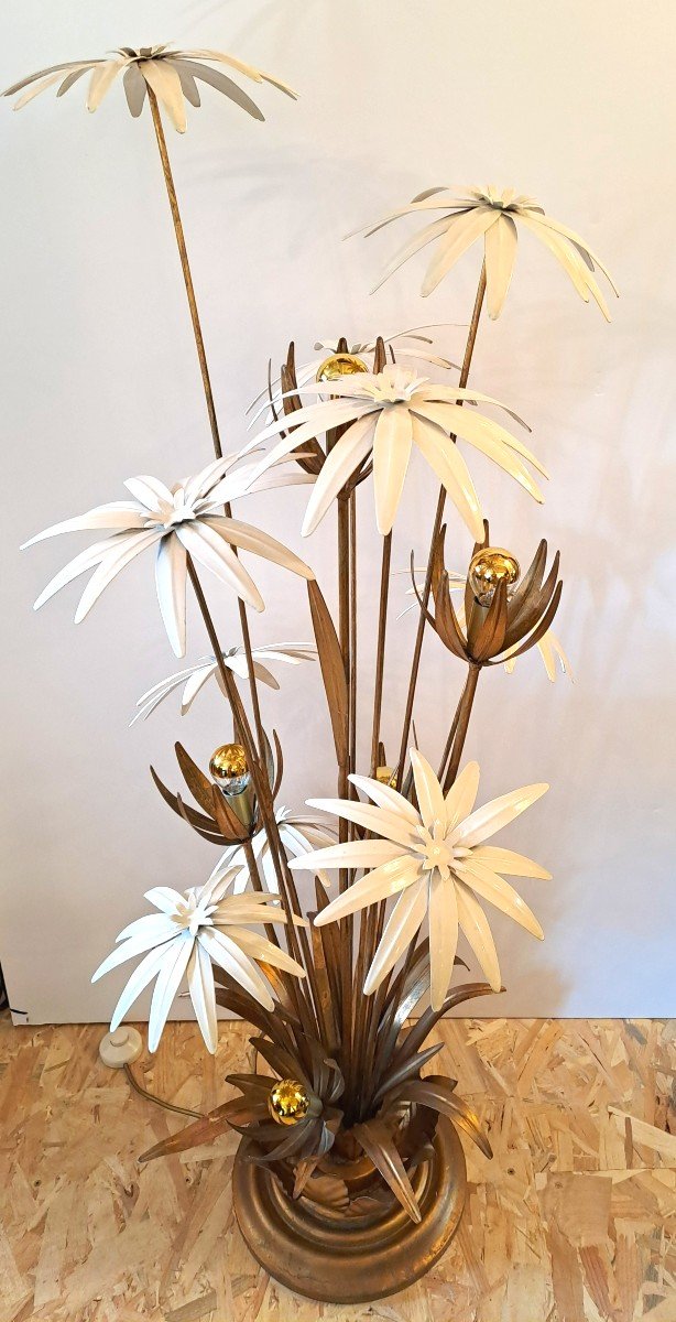 5-light Bouquet Of Flowers Floor Lamp By Hans Kogl, Maison Jansen, Hollywood Regency-photo-2