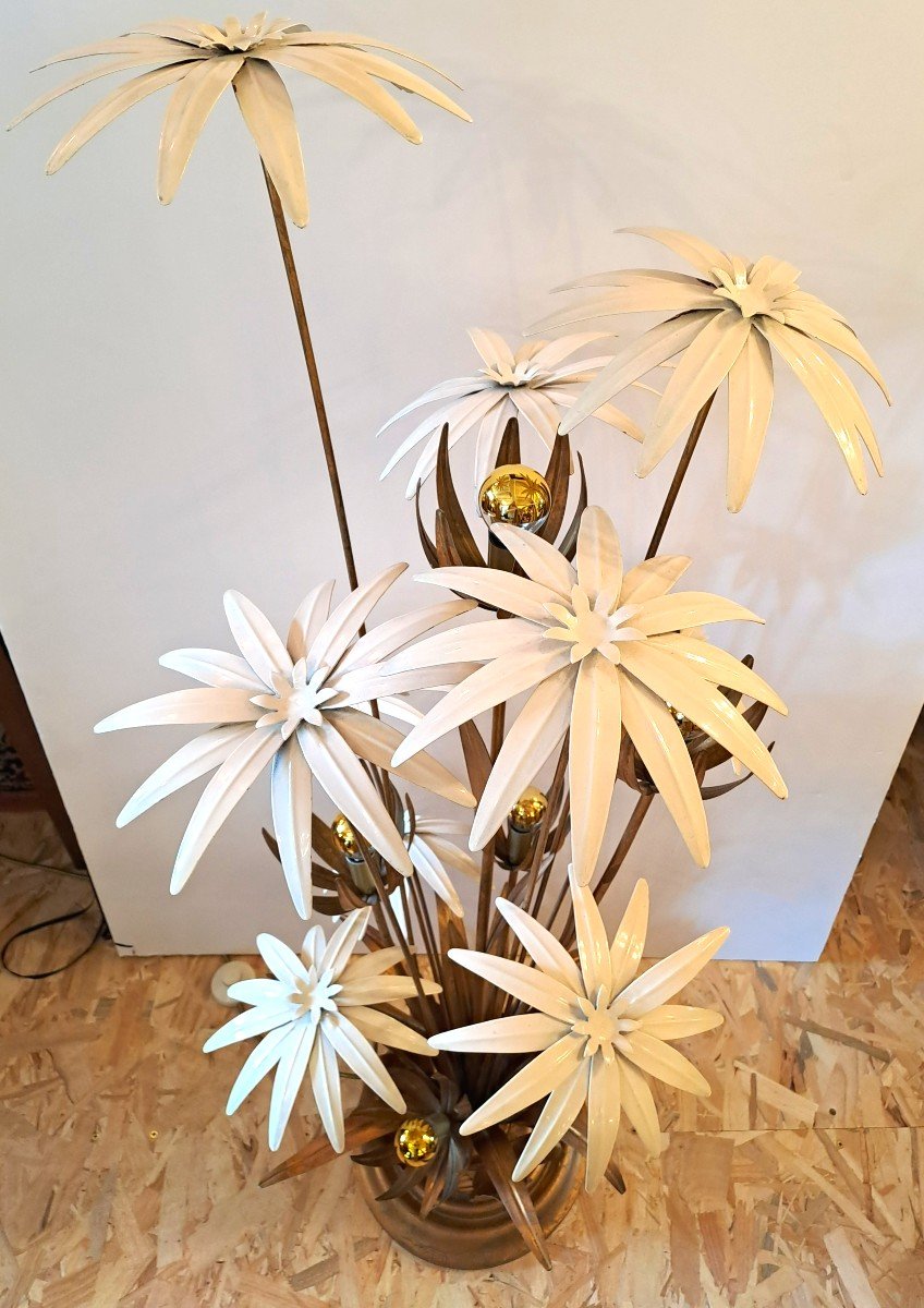 5-light Bouquet Of Flowers Floor Lamp By Hans Kogl, Maison Jansen, Hollywood Regency-photo-3