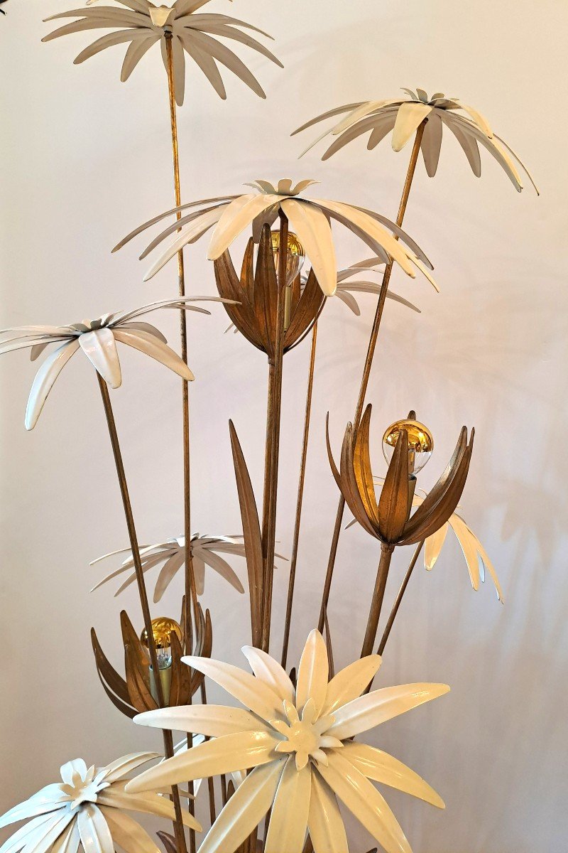 5-light Bouquet Of Flowers Floor Lamp By Hans Kogl, Maison Jansen, Hollywood Regency-photo-3
