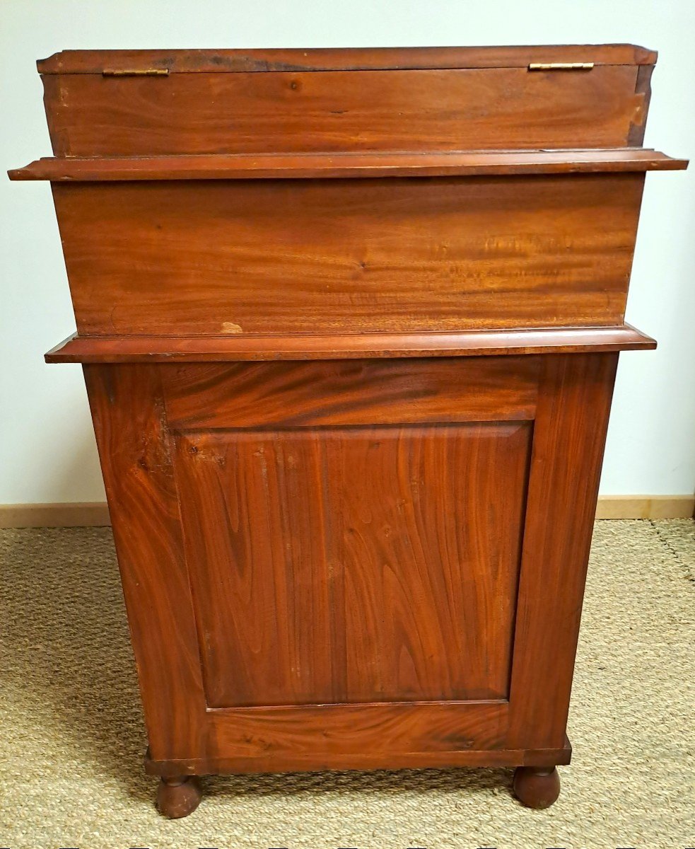 Bureau Davenport en Acajou et Plateau Gainé de Cuir Vert, XIXème Siècle-photo-5