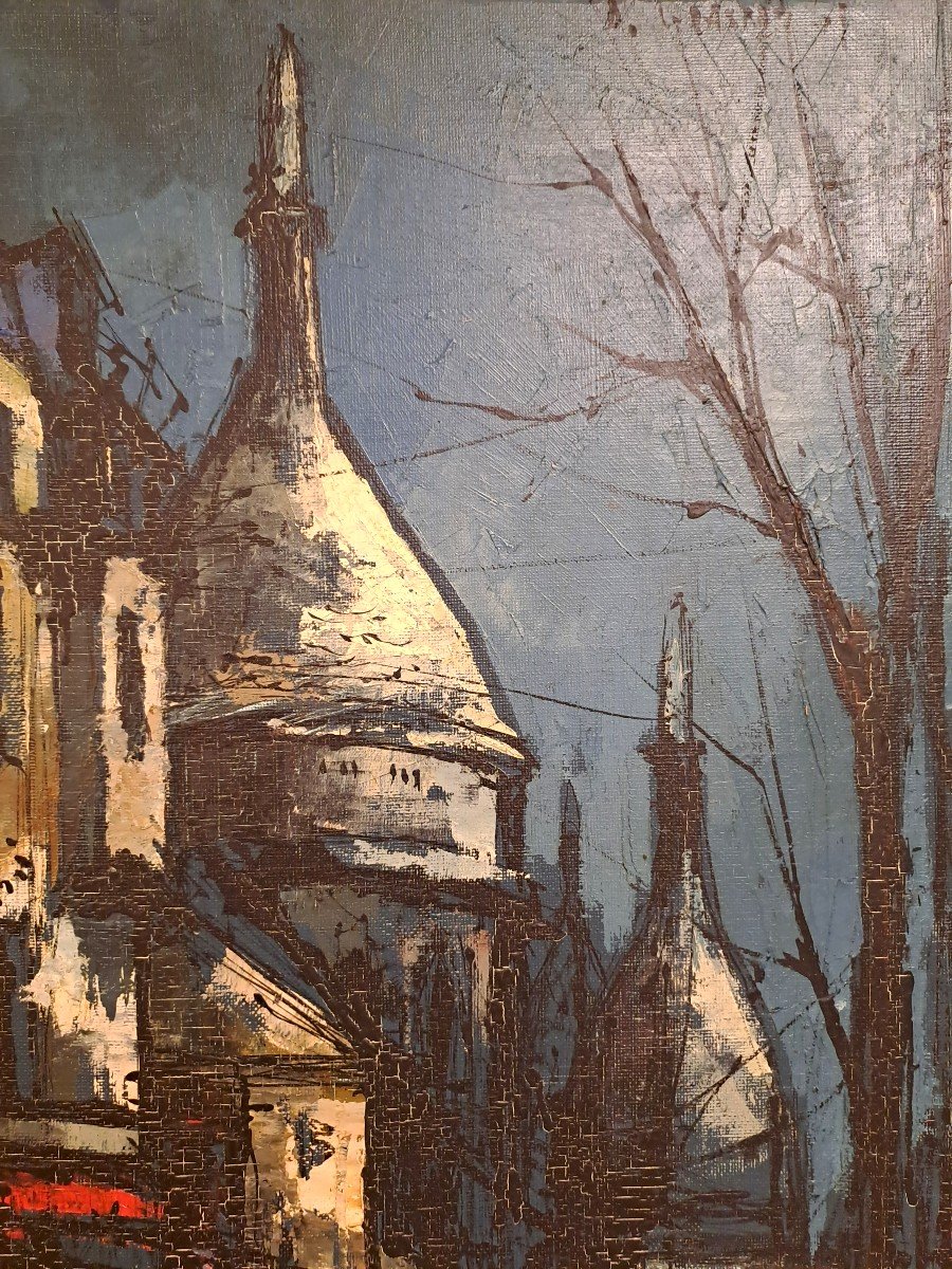 Dieter Grandt (1934 - ?), Oil On Canvas, Montmartre Place Du Tertre In Paris, 20th Century-photo-1