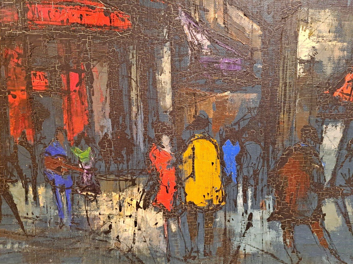 Dieter Grandt (1934 - ?), Oil On Canvas, Montmartre Place Du Tertre In Paris, 20th Century-photo-2