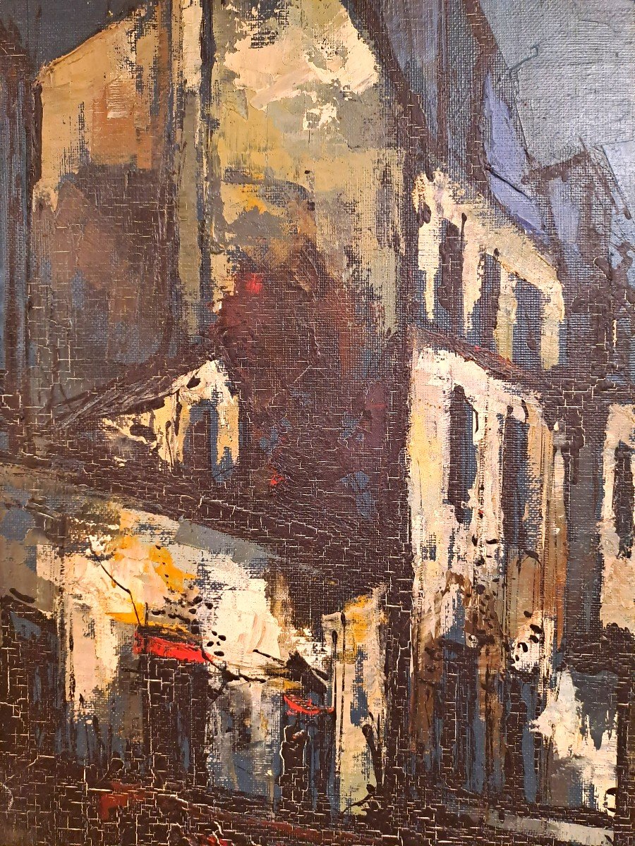Dieter Grandt (1934 - ?), Oil On Canvas, Montmartre Place Du Tertre In Paris, 20th Century-photo-3
