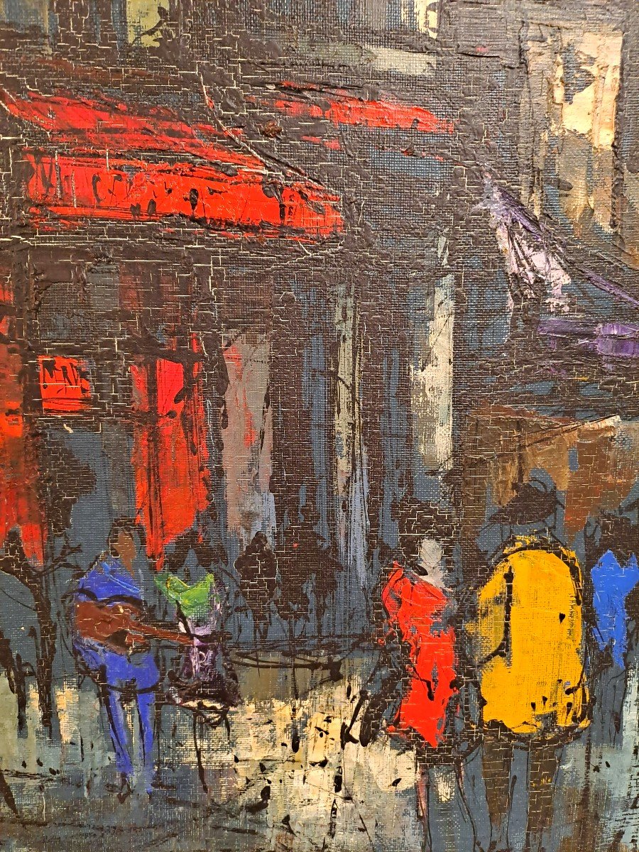 Dieter Grandt (1934 - ?), Oil On Canvas, Montmartre Place Du Tertre In Paris, 20th Century-photo-4