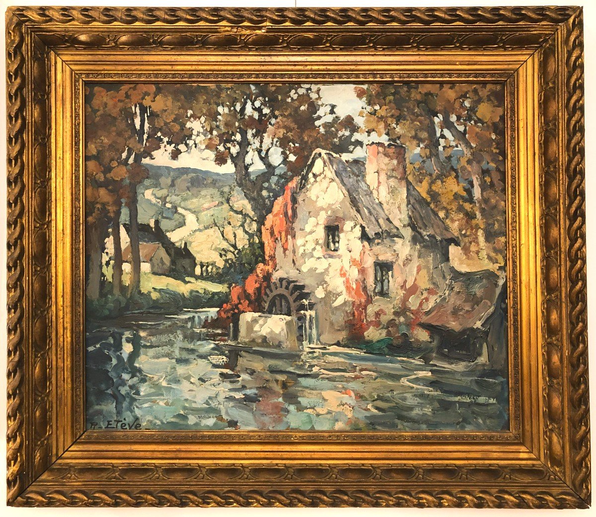 Félix Raoul Etève (1902 - 1967), Huile Sur Toile, Le Moulin De Jarcy Sur Les Bords De L’yerres