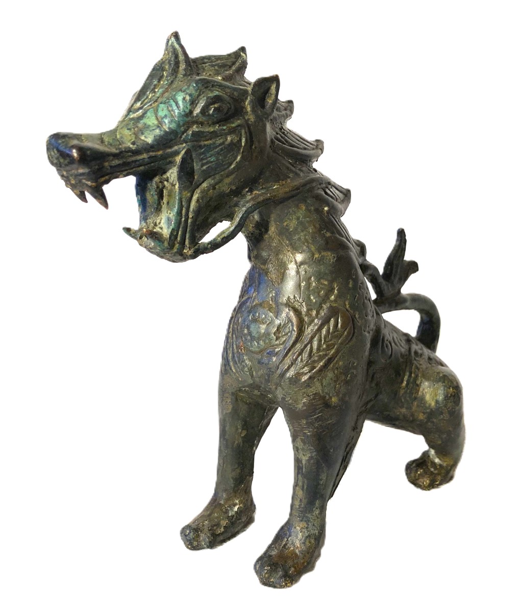 Chinthe en Bronze, Lion de Birmanie, Fin XIXème Siècle - Début XXème Siècle-photo-2