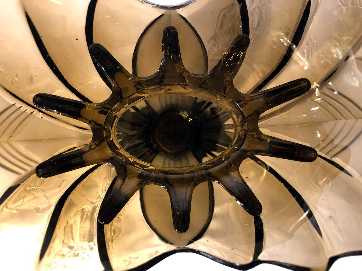 Pressed Molded Glass Flower Pick Vase, Art Deco Period-photo-3