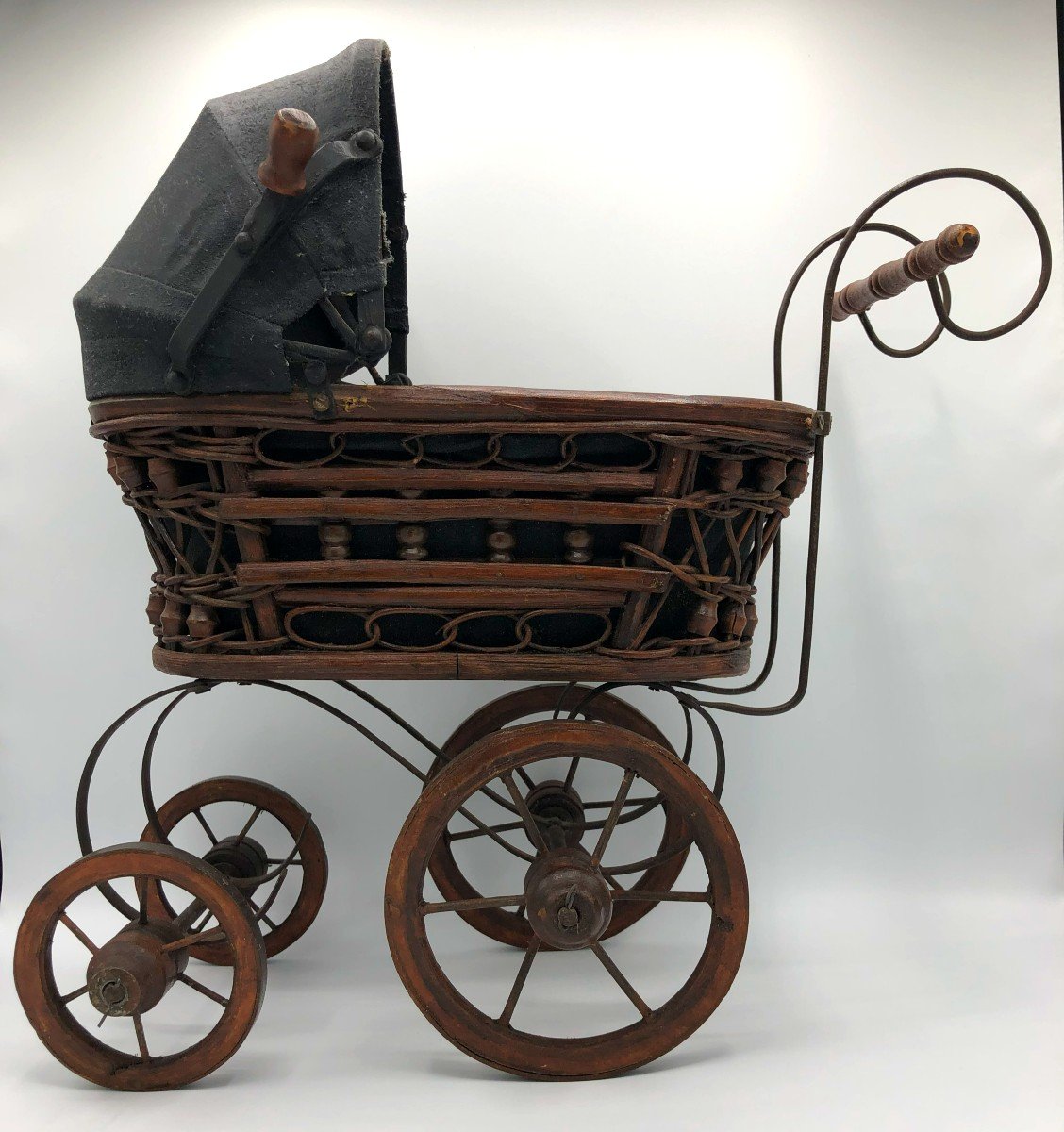 Poussette ou Landau de Poupée, Jouet d'Enfant, Début XXème Siècle-photo-2