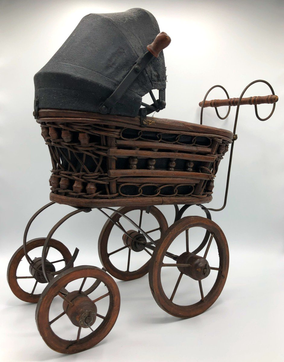 Poussette ou Landau de Poupée, Jouet d'Enfant, Début XXème Siècle-photo-3