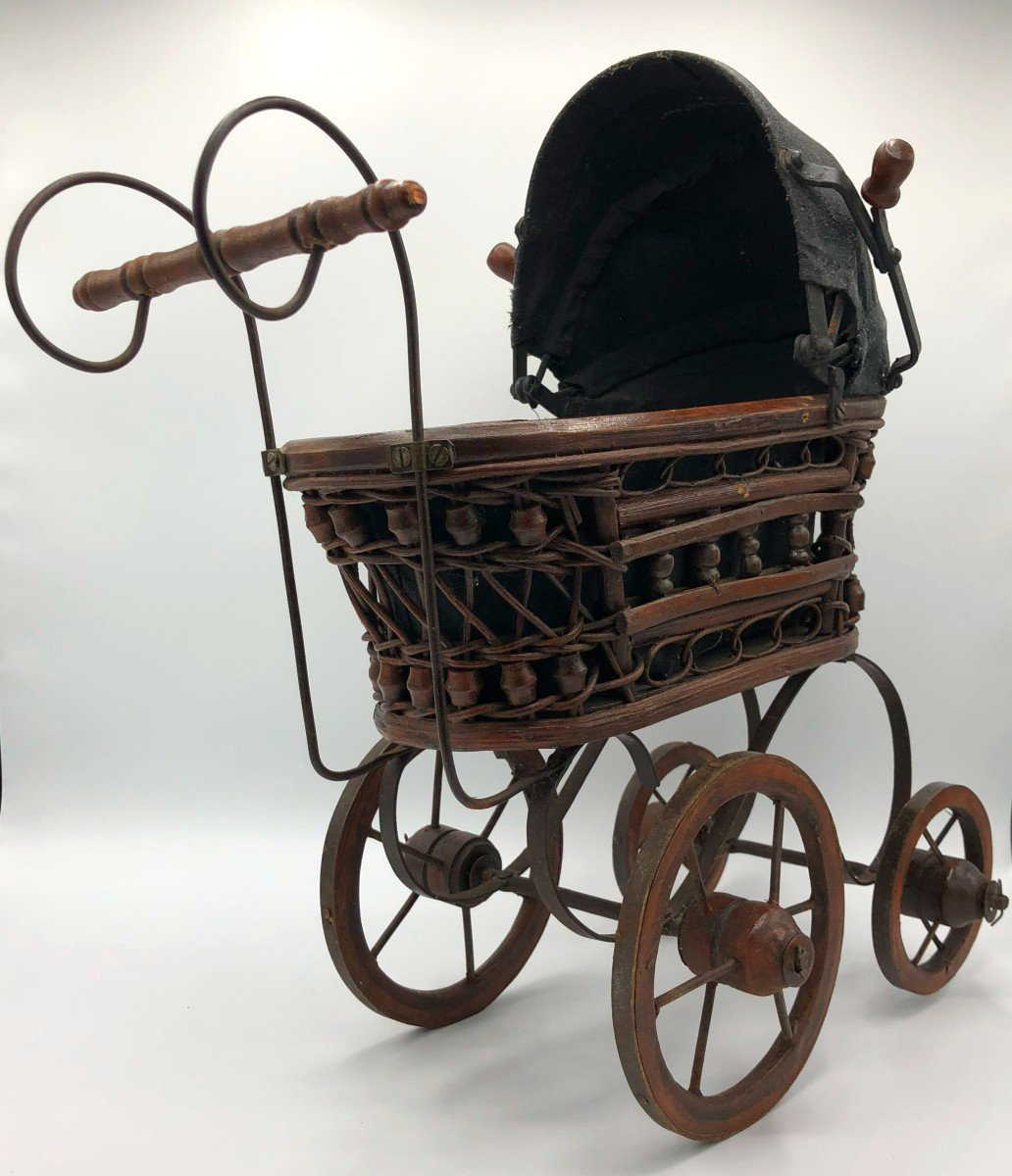 Poussette ou Landau de Poupée, Jouet d'Enfant, Début XXème Siècle-photo-2