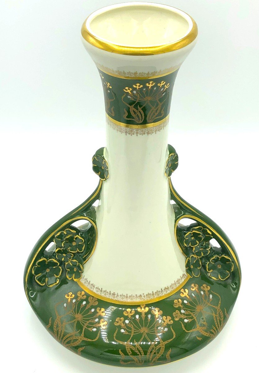 Keller & Guérin Lunéville Art Nouveau Vase In Fine Earthenware, 19th Century