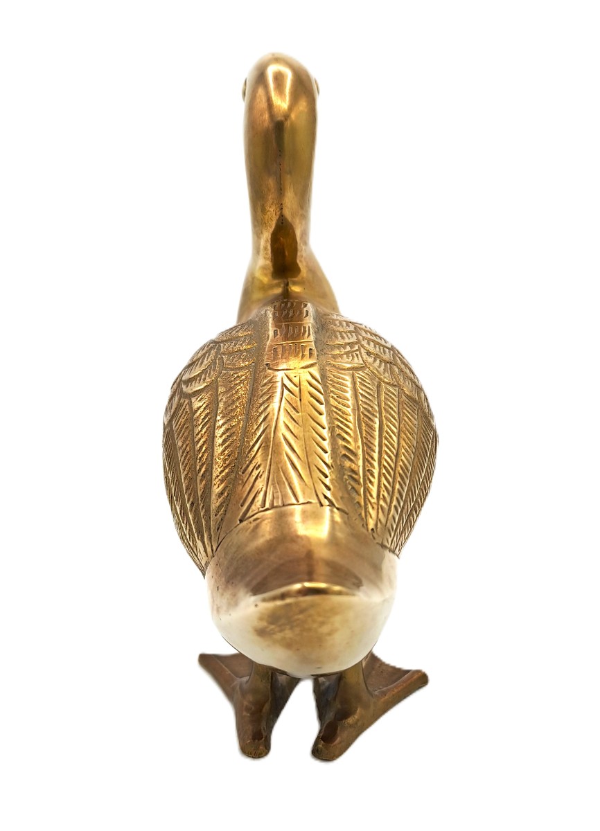 Canard en Laiton Poli, Design Vintage du Milieu XXème Siècle-photo-3