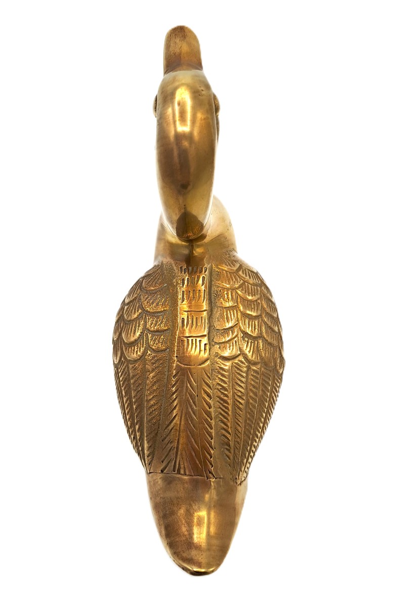 Canard en Laiton Poli, Design Vintage du Milieu XXème Siècle-photo-5