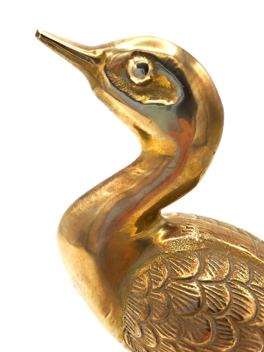 Canard en Laiton Poli, Design Vintage du Milieu XXème Siècle-photo-6