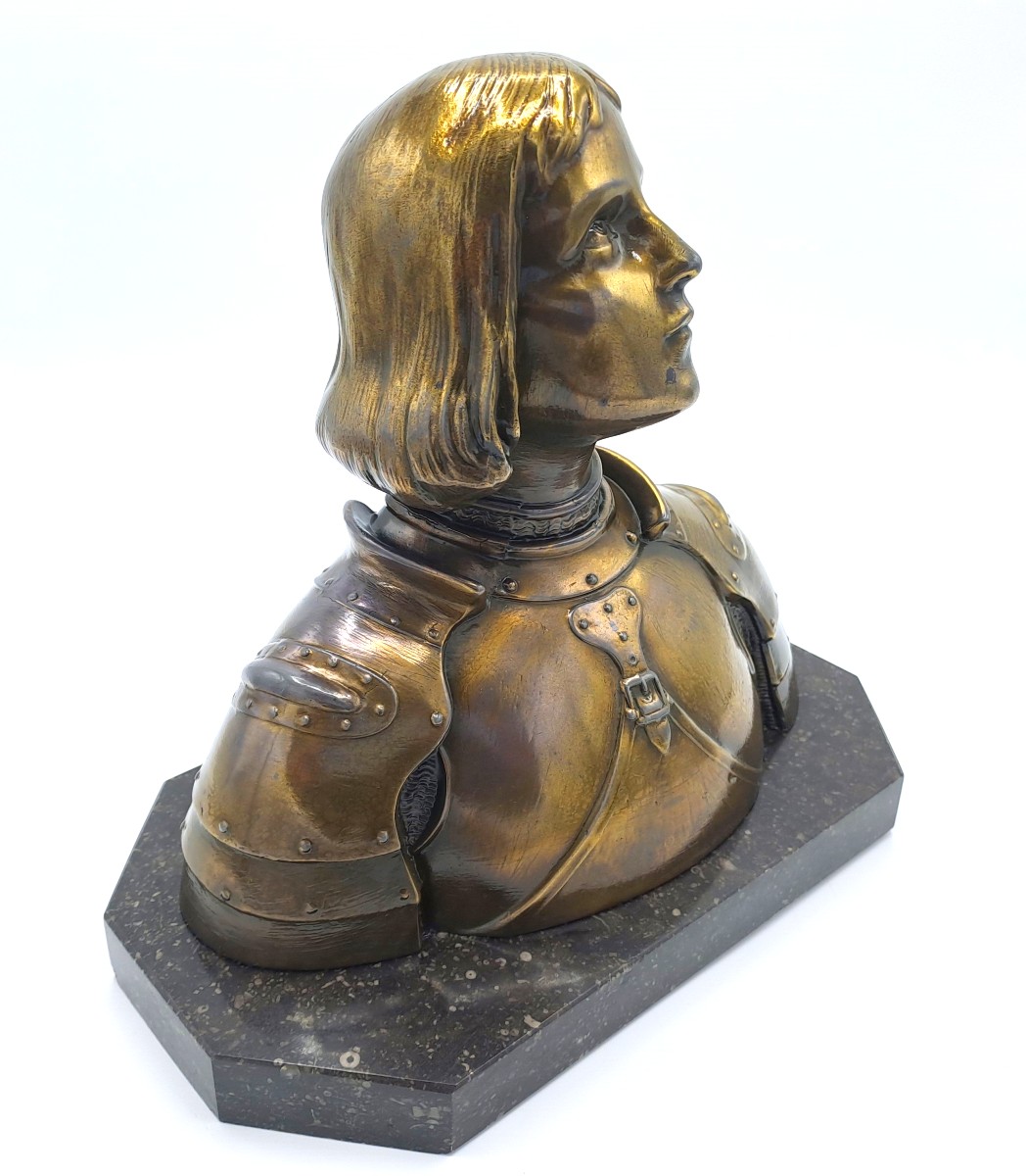 Oscar Ruffony, Buste de Jeanne d’Arc en Armure, fin XIXème - début XXème siècle-photo-4