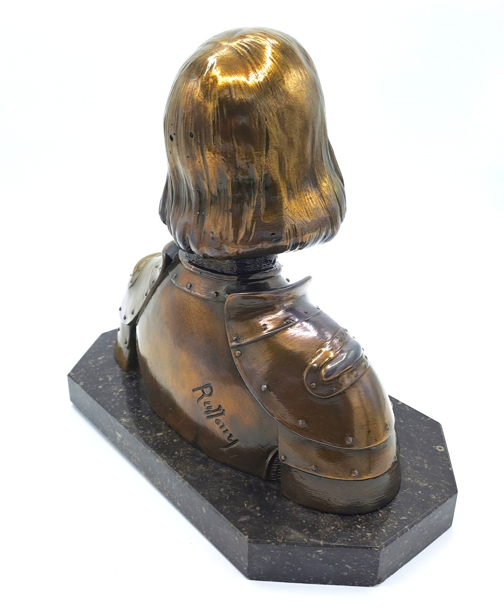 Oscar Ruffony, Buste de Jeanne d’Arc en Armure, fin XIXème - début XXème siècle-photo-2