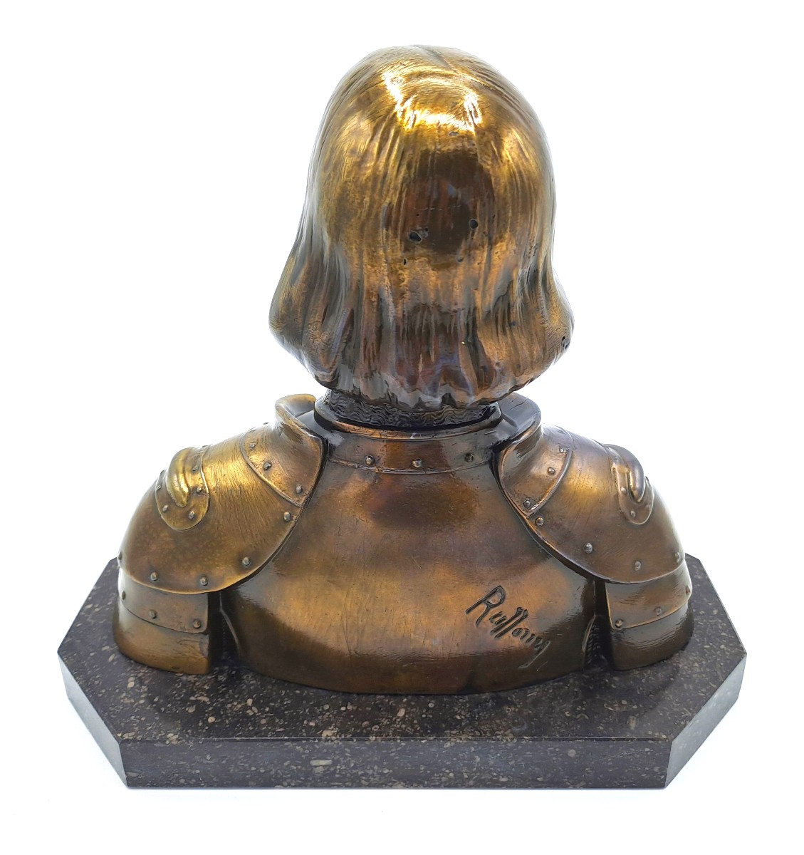 Oscar Ruffony, Buste de Jeanne d’Arc en Armure, fin XIXème - début XXème siècle-photo-3