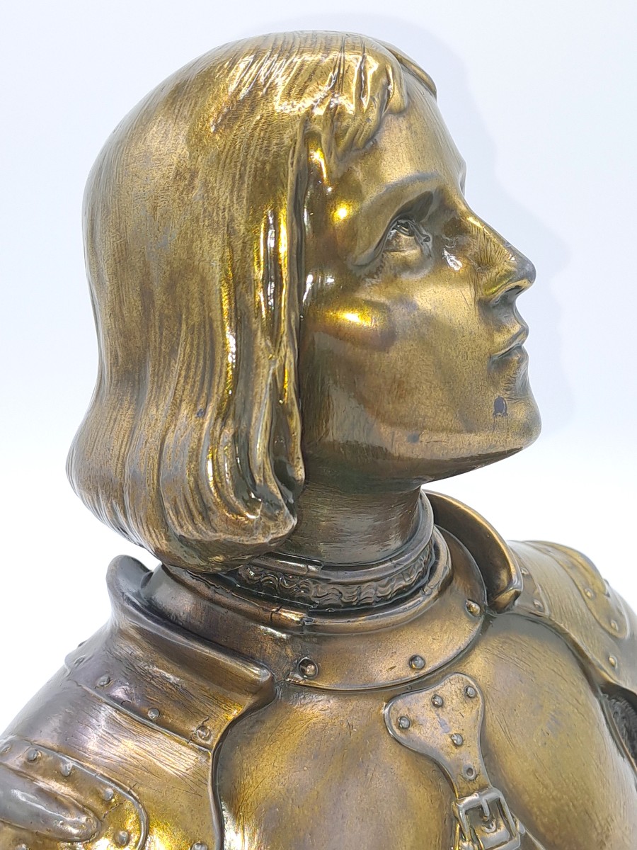 Oscar Ruffony, Buste de Jeanne d’Arc en Armure, fin XIXème - début XXème siècle-photo-8