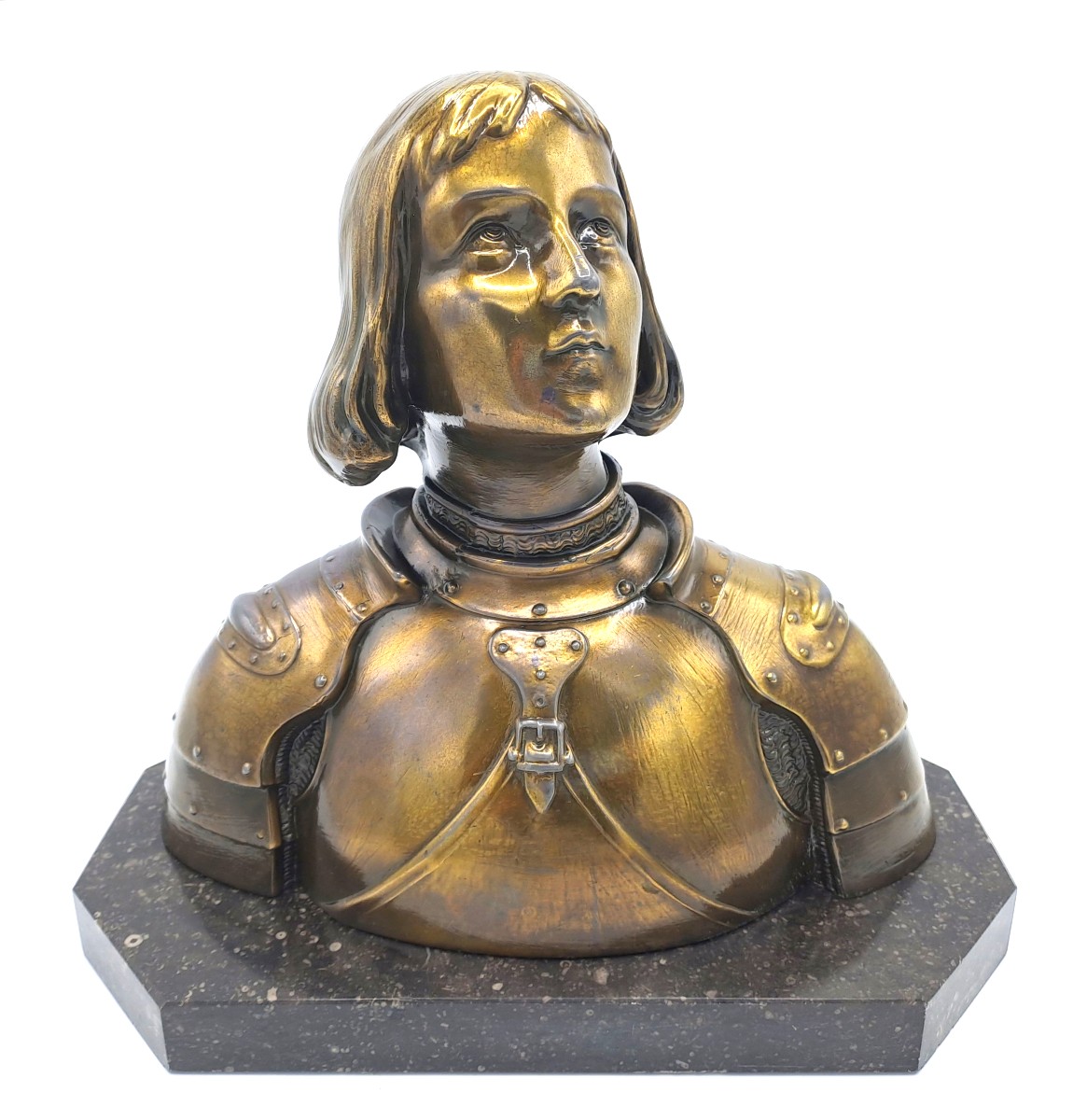 Oscar Ruffony, Buste de Jeanne d’Arc en Armure, fin XIXème - début XXème siècle