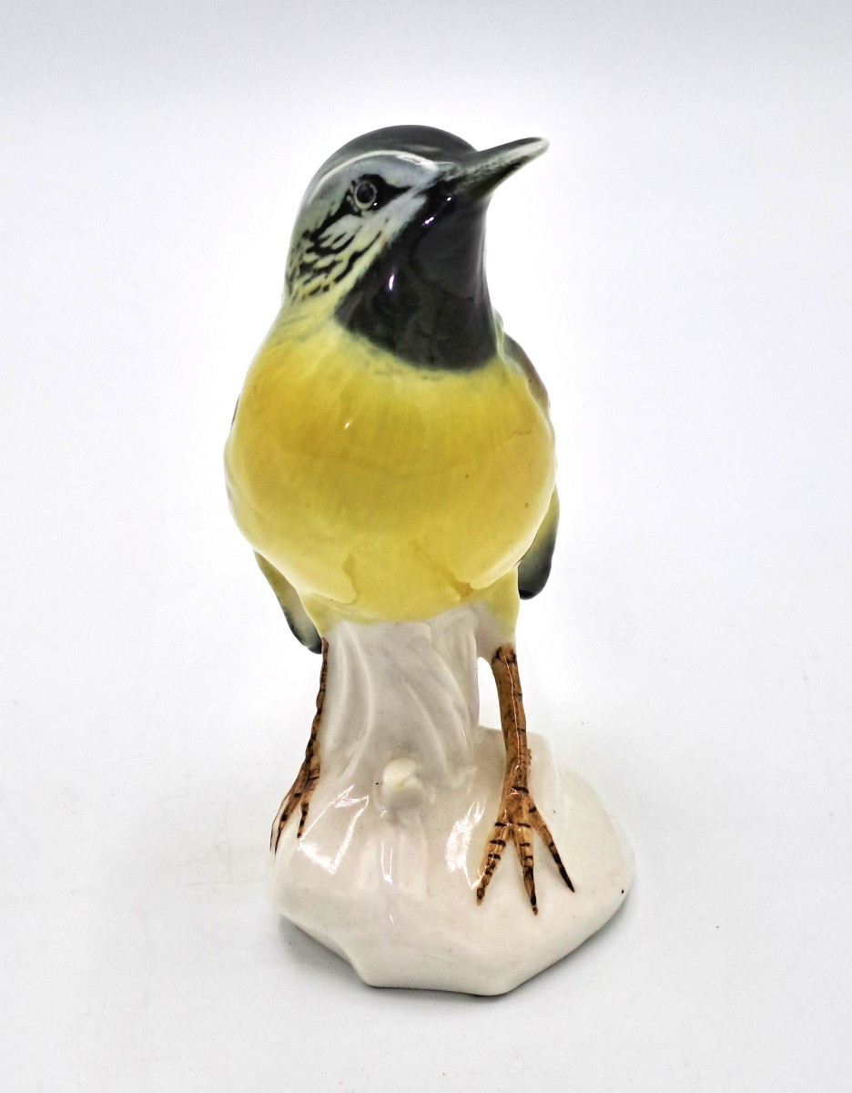 Saxon Porcelain Bird From The Karl Ens Manufactory: Brook Wagtail-photo-3