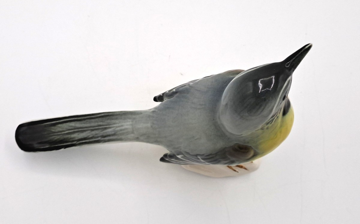 Saxon Porcelain Bird From The Karl Ens Manufactory: Brook Wagtail-photo-7