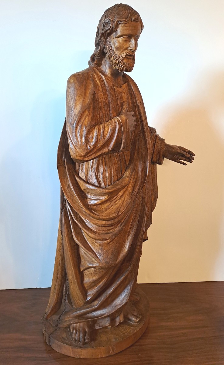 Saint Joseph en Bois Sculpté, XVIIIème siècle. -photo-4
