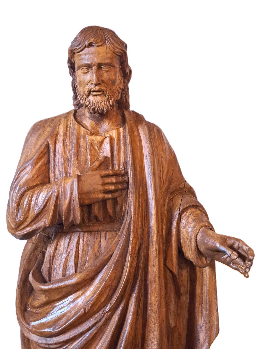 Saint Joseph In Carved Wood, 18th Century. -photo-2