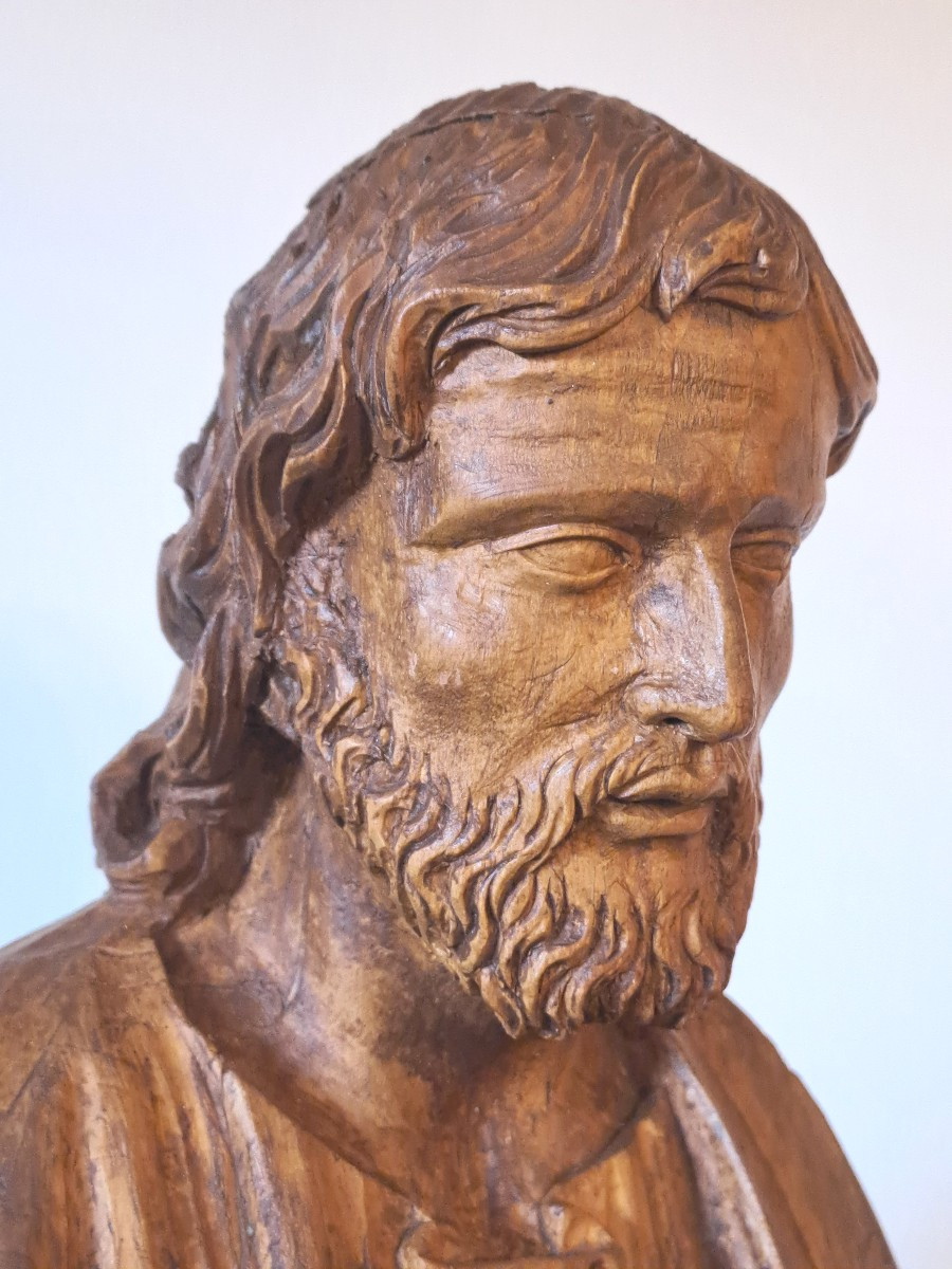 Saint Joseph en Bois Sculpté, XVIIIème siècle. -photo-2
