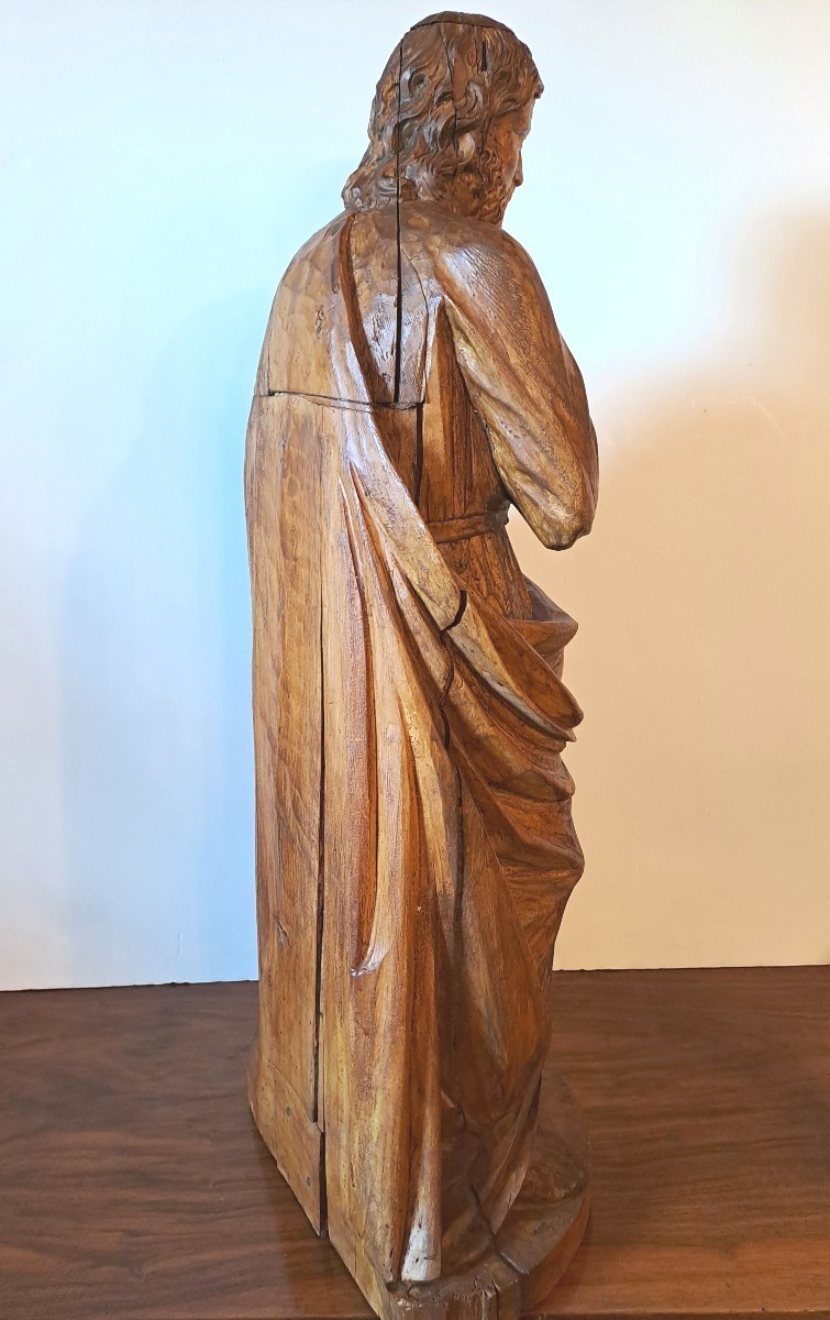 Saint Joseph en Bois Sculpté, XVIIIème siècle. -photo-3