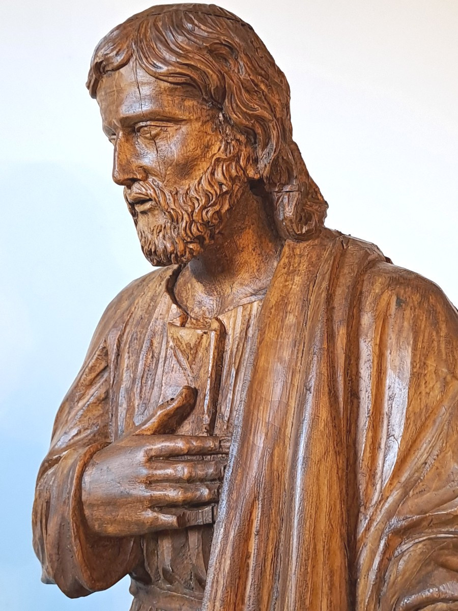 Saint Joseph en Bois Sculpté, XVIIIème siècle. -photo-7