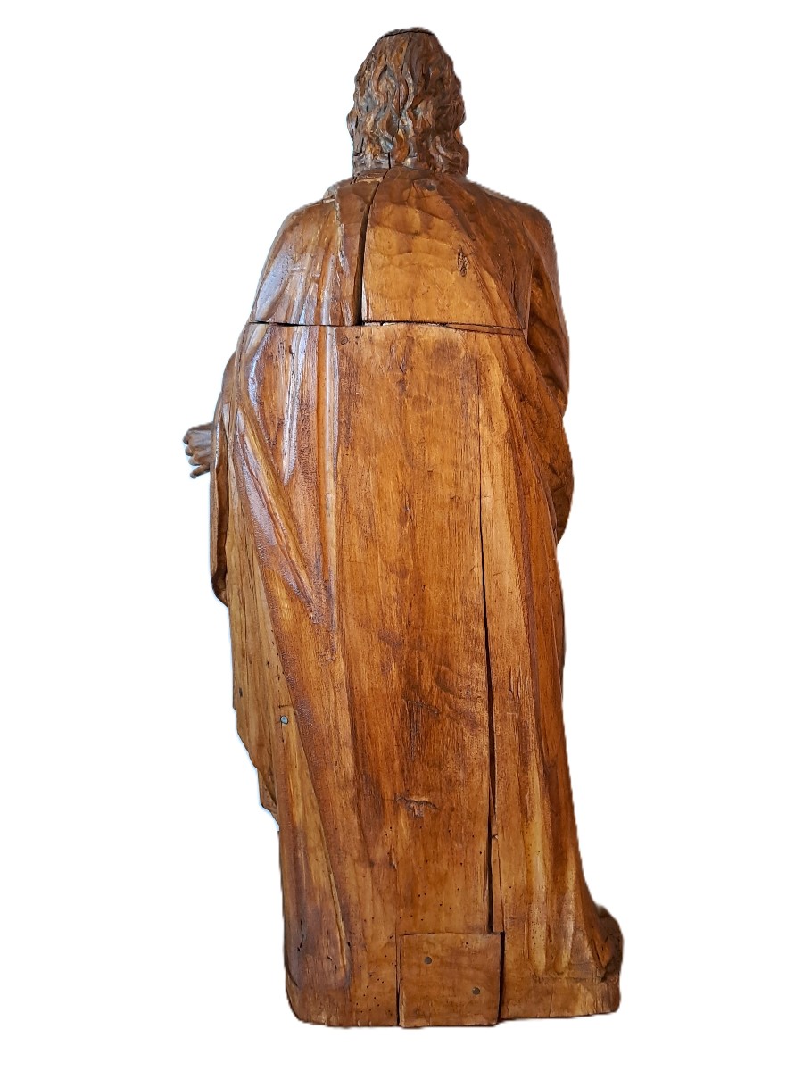 Saint Joseph In Carved Wood, 18th Century. -photo-4