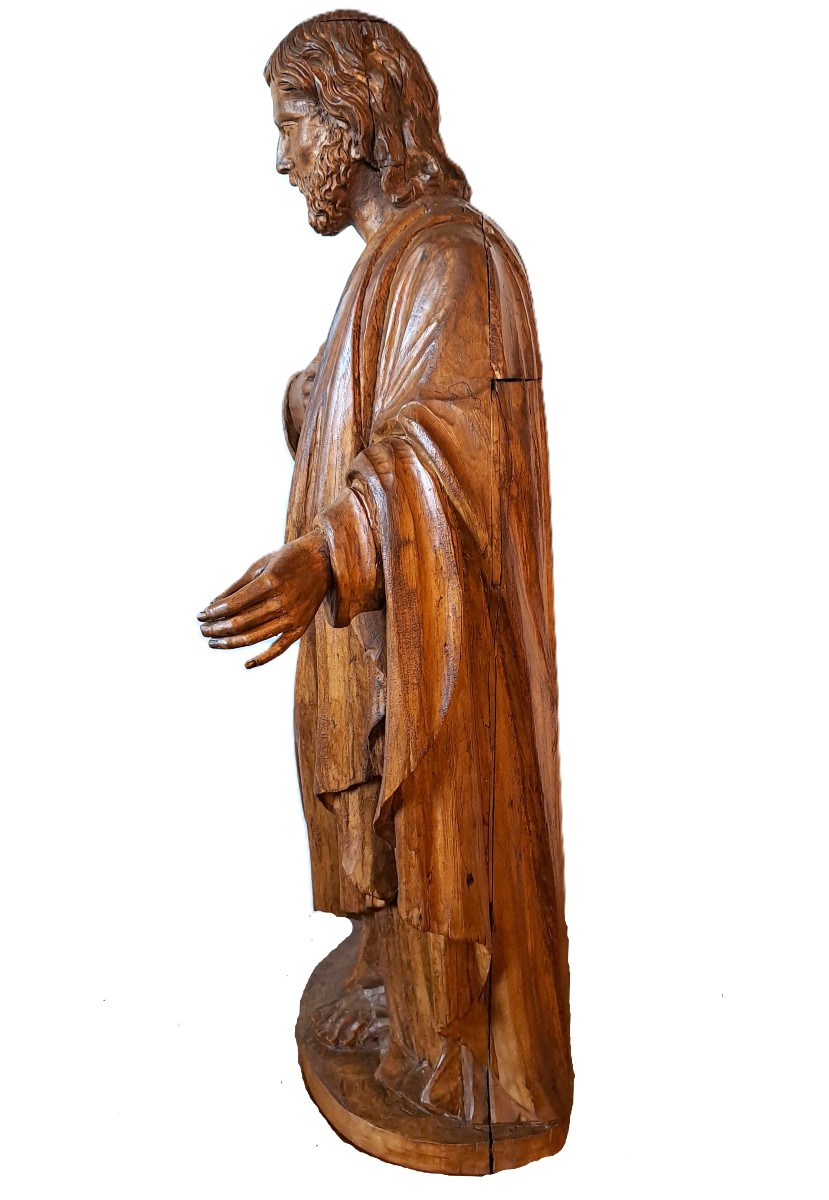 Saint Joseph In Carved Wood, 18th Century. -photo-5