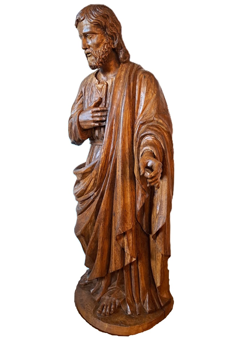 Saint Joseph In Carved Wood, 18th Century. -photo-6